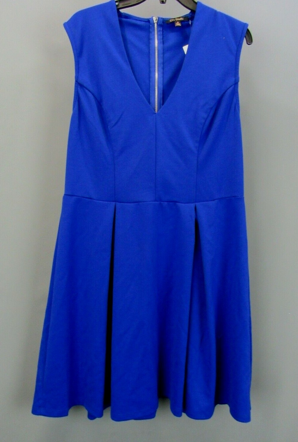 City Studios Trendy Plus Size Plunge-Neck Skater Dress $59