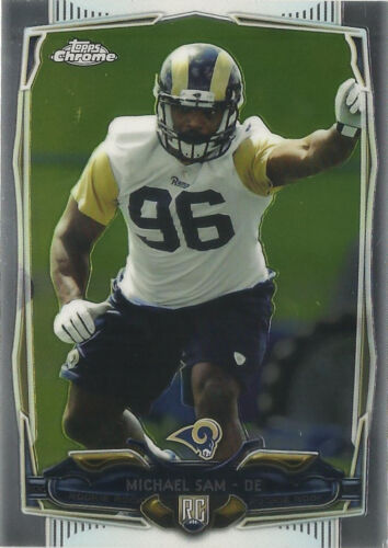 2014 Topps Chrome Michael Sam Rookie Card St. Louis Rams #174. rookie card picture