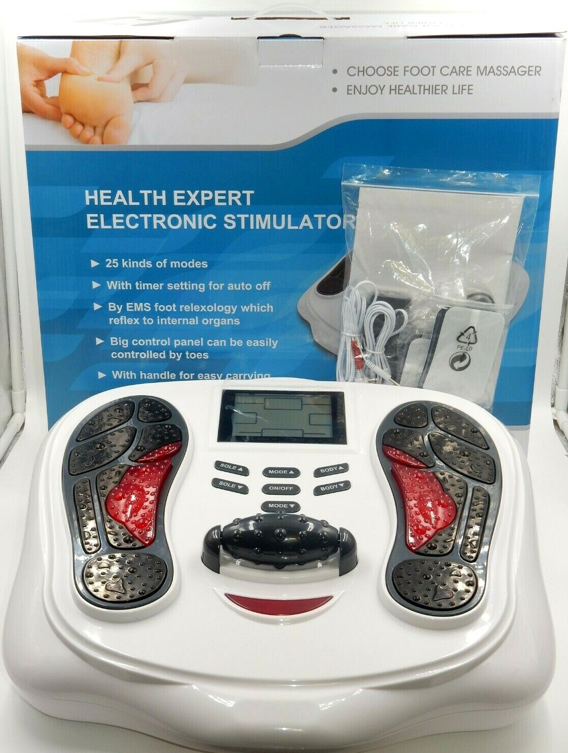 HEALTH EXPERT ELECTRONIC STIMULATOR 25 MODE FOOT CARE HEALTH EXPERT ELECTRONIC STIMULATOR 25 MODE FOOT CARE