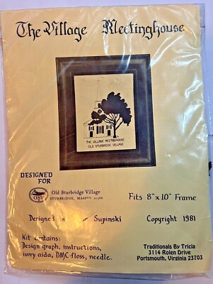 OLD VILLAGE MEETING HOUSE Counted Cross Stitch Kit OLD STURBRIDGE VILLAGE '81NEW