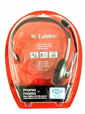 Logitech Labtec Mono 341 Headset with Microphone. SEALED 