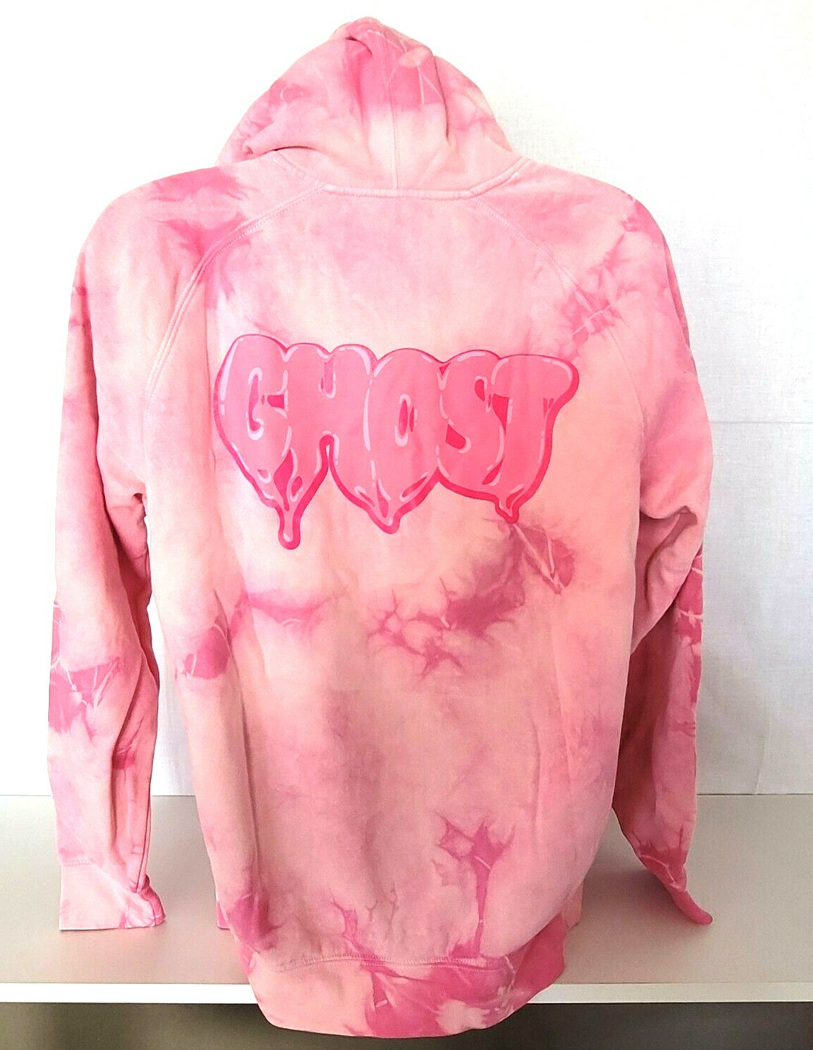 Pre-owned Ghost Lifestyle Limited Edition Bubblicious Sweatshirt Hoodie Pink Tie Dye