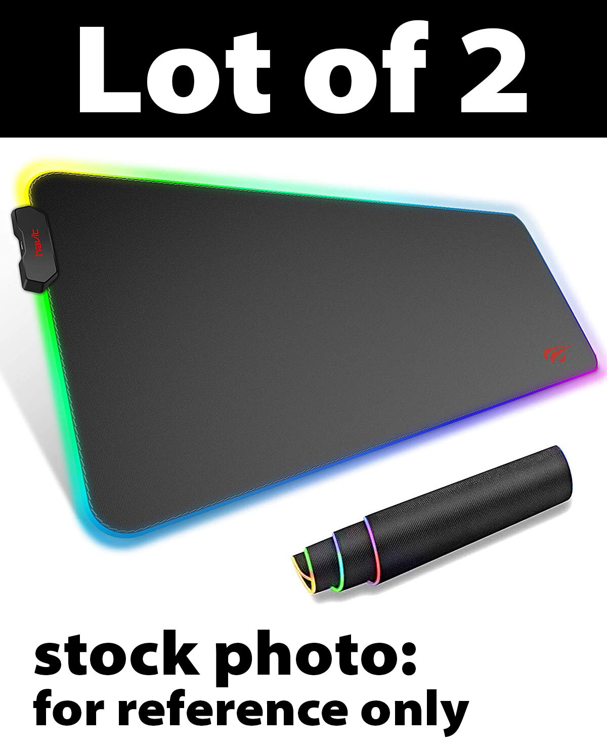 2pk Havit Gamenote RGB Gaming Mouse Pad LED Non-Slip Rubber 31.5 2pk Havit Gamenote RGB Gaming Mouse Pad LED Non-Slip Rubber 31.5
