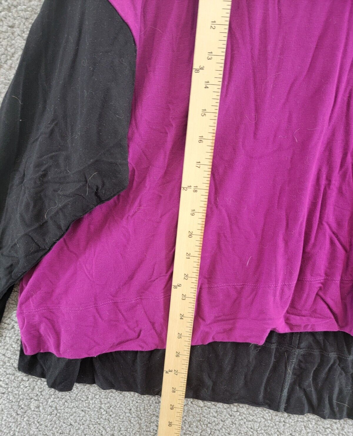 Karen Kane Plus Size Colorblock V-Neck Blouse Women's 3X Magenta and Black L/S~ - Picture 8 of 16