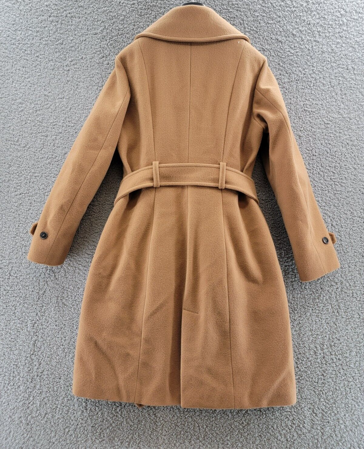 Pre-owned Norwegian Wool Cashmere Notch Collar Double Breasted Coat Women's M Camel L/s In Beige