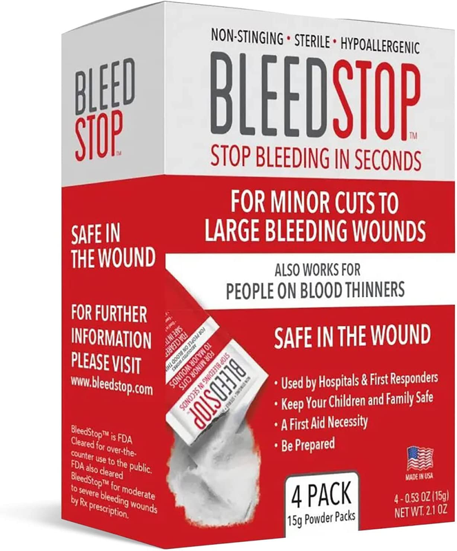 Bleedstop™ First Aid Powder for Blood Clotting, Trauma Kit, Blood Thinner Patien