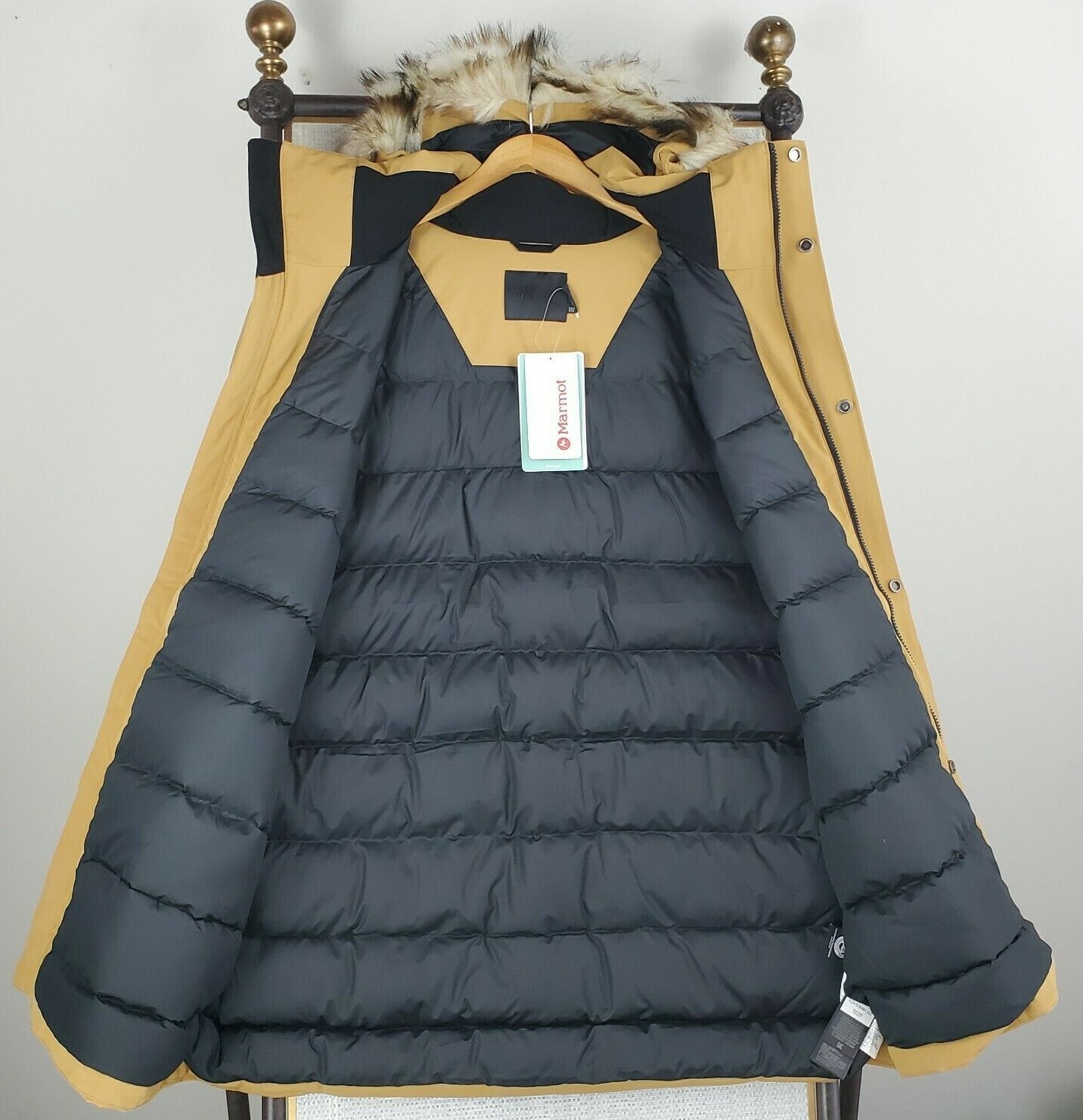Pre-owned Marmot $375  Mens Size 2xl 700 Duck Down Jacket Khaki Hooded Yukon Parka In Beige