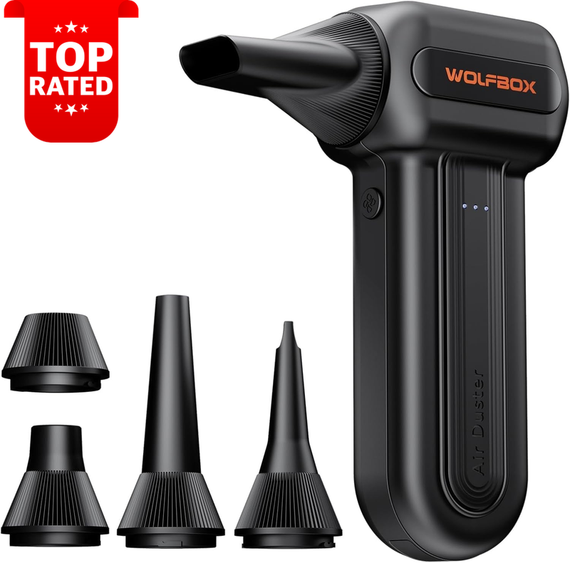 MF60 Electric Air Duster 110000RPM Cordless Blower 3-Speed Fast Charge Nozzles