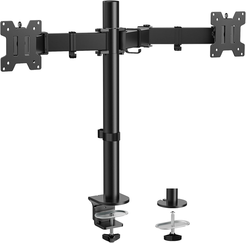 Dual Monitor Mount up to 32 inches Screens, Dual Monitor Stand Hold 17.6 lbs, Du