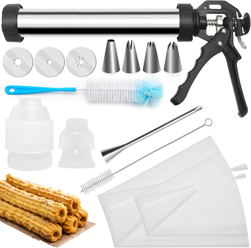 Catcan Churro Maker Machine Stainless Steel, Churro Filler Making Kits