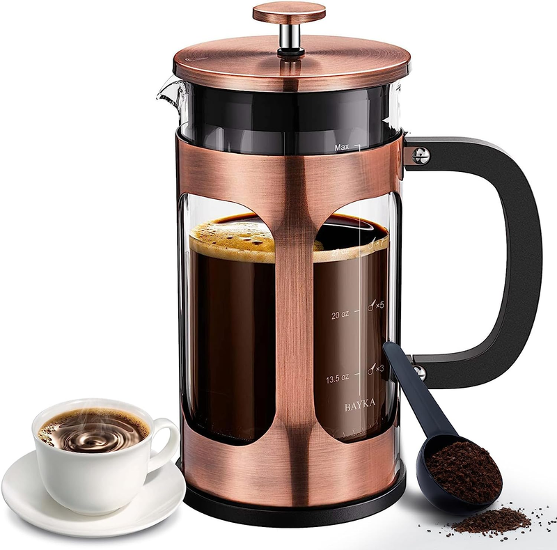 Coffee Maker, Glass Classic Copper Stainless Steel