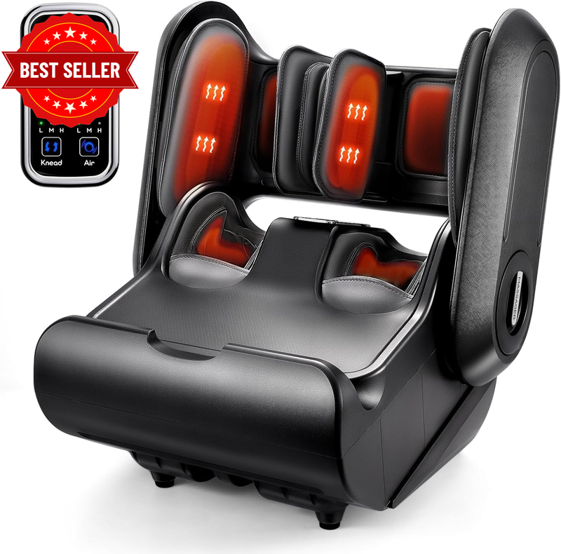 2 in 1 Shiatsu Foot Massager Machine, Foot and Calf Massager with Adjustable Hea