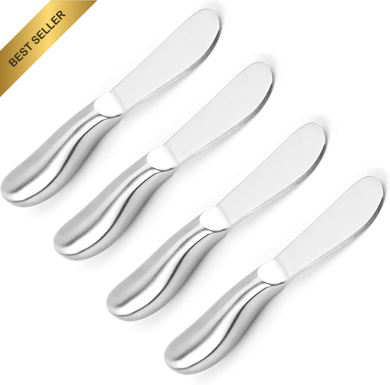 4Pc Butter Knife Set Stainless Steel Cheese Spreader 5.3"