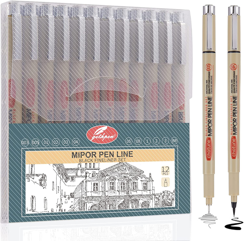 Micro Pen Fineliner Ink Pens Black Micro Fine Point Drawing 