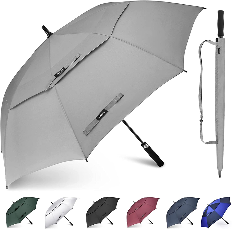 54/62/68 Inch X-Large Golf Umbrella Auto Open Windproof Double Canopy Vented UV