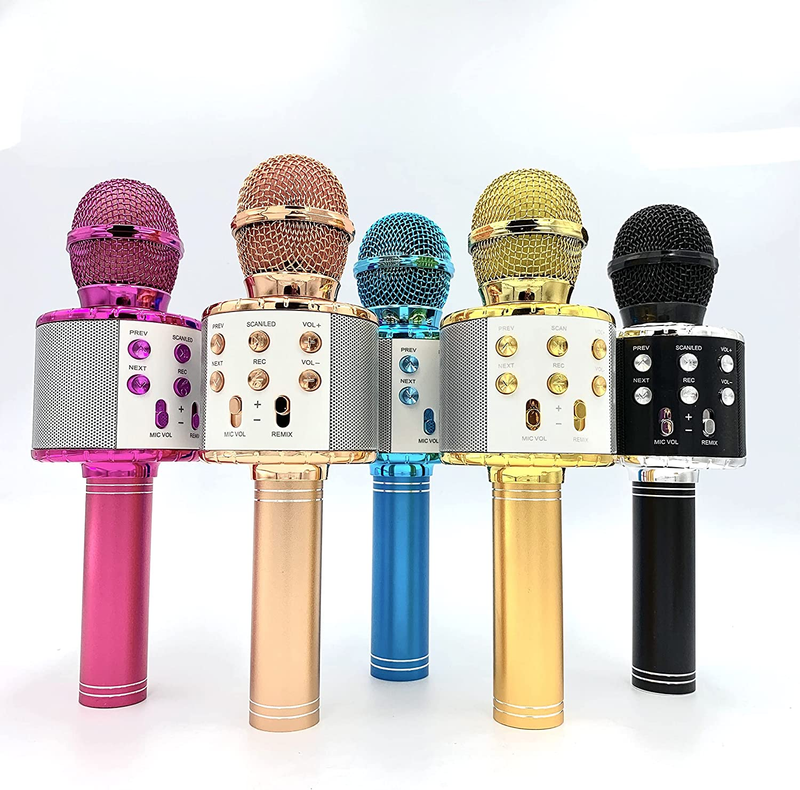 Karaoke Microphone for Kids Singing, 5 in 1 Wireless Bluetooth Microphone with L