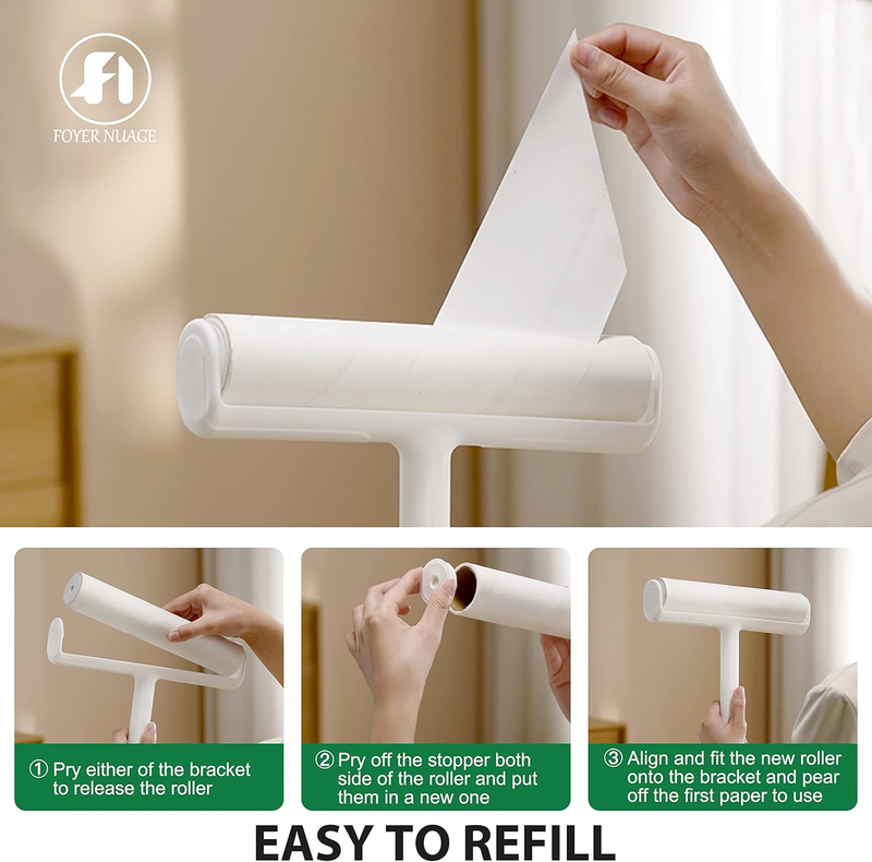 9.5'' Large Lint Roller for Pet Hair with 6 Extendable Handle and Dust-Proof Cov