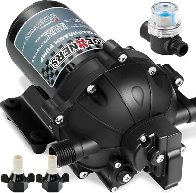 RV Fresh Water Pump 12V DC WaterPump 6.5GPM 70PSI Five Chamber[Upgraded Version]