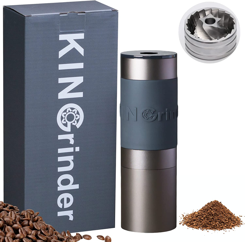 K0 Iron Grey Manual Hand Coffee Grinder with Bent Handle for French Press, Drip