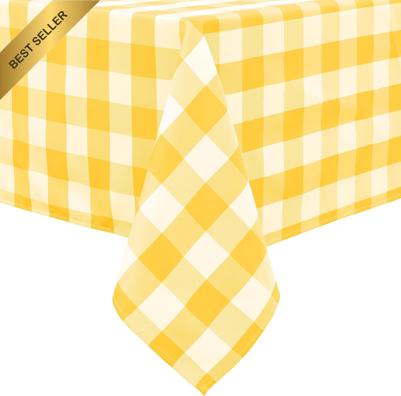 Checkered Tablecloth Rectangle - Waterproof & Wrinkle Resistant Washable Fabric