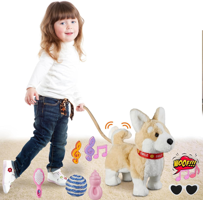 Corgi Walking Dog Barking Toy, Musical Singing Dancing Dog, Volume Control Inter