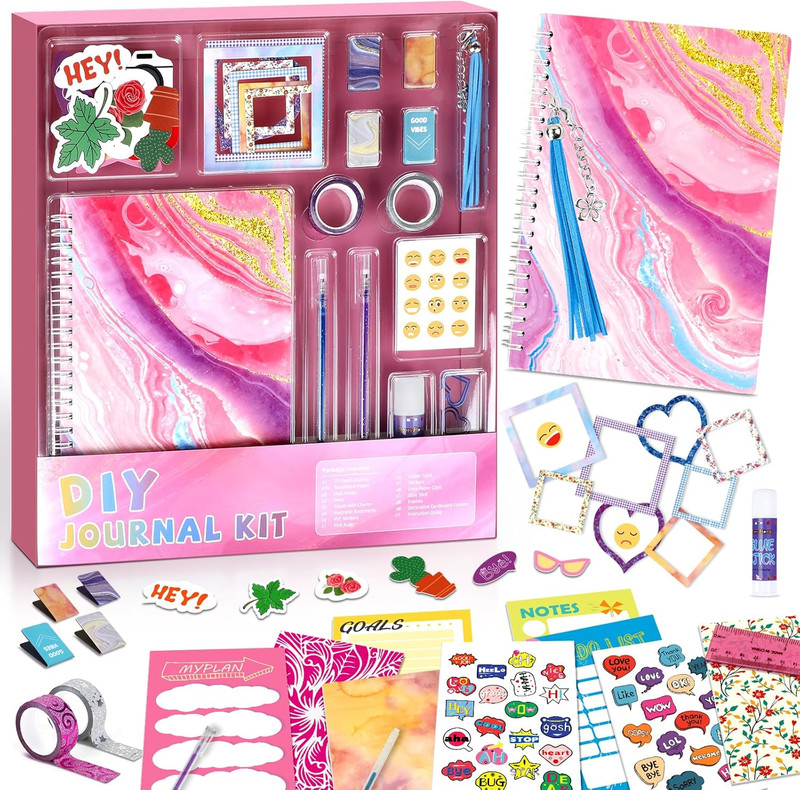 DIY Journal Kit for Girls Ages 8-12, Stationery Journal Set