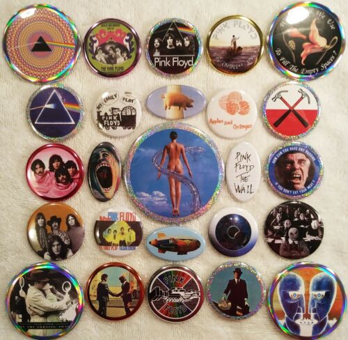 Pink Floyd PIN BUTTON LOT A - 25 Mixed Roger Waters David Gilmour Richard Wright