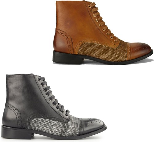 tweed brogue boots