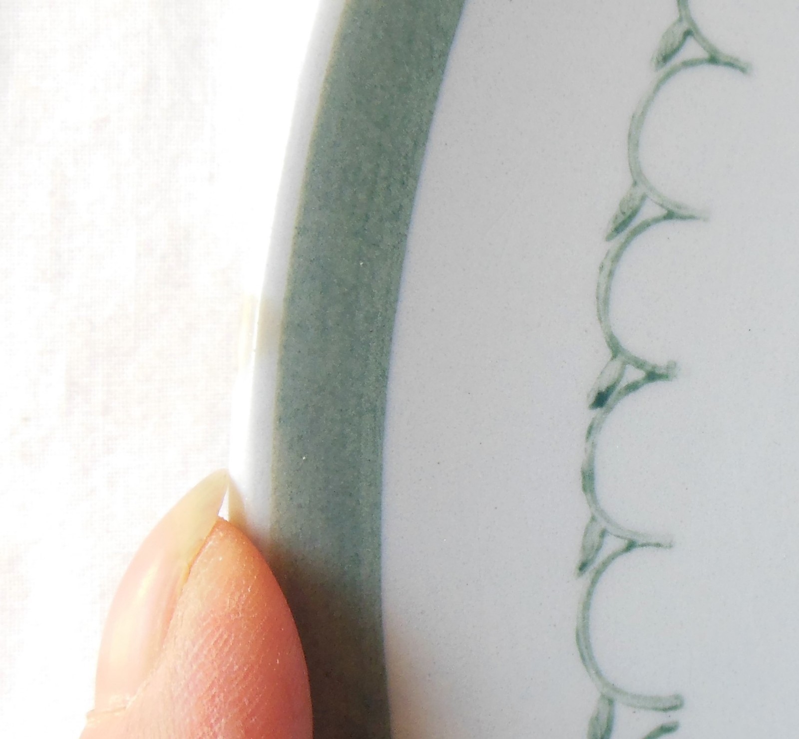 Green Thistle Dinner Plate Arabia of Finland Hand Painted