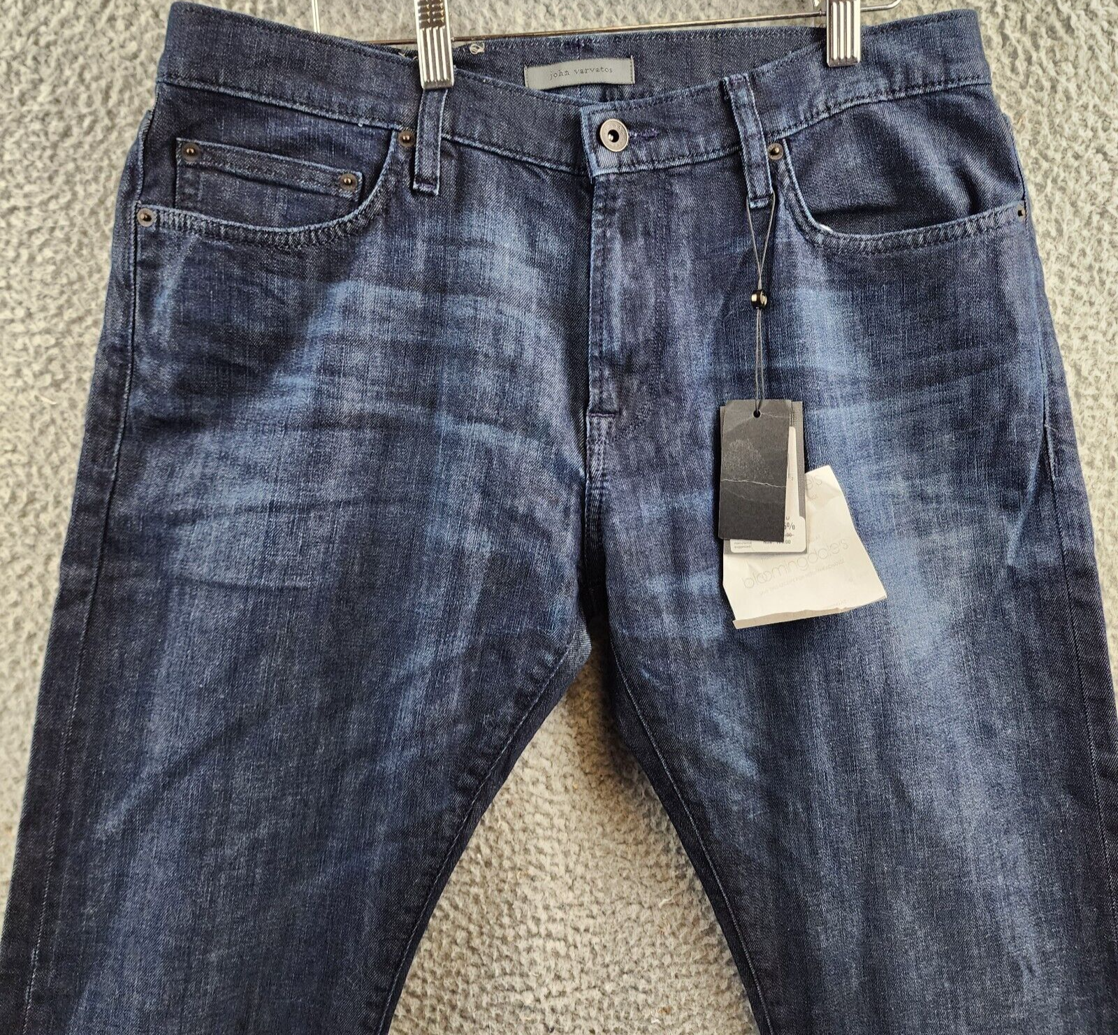 John Varvatos J702 Slim Fit Jeans Men's 34 Ferris Blue Denim Button Zip Closure - Picture 3 of 19