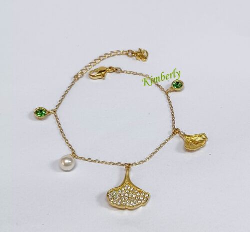 【即納 手元あり】Zumbito Bracelet With Swarovski Crystals Swarovski Stunning Ginko Bracelet Dangle Leaves Crystal