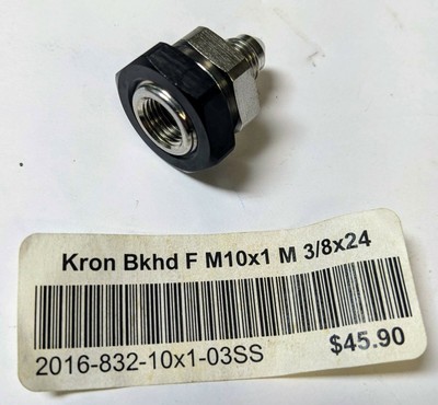 Krontec Adaptor Bulkhead Female M10x1 to Male 3/8x24