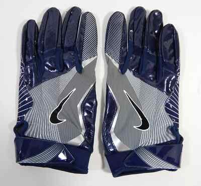 NIKE Mens Vapor Jet 4 Pro FB Core NFL Football Gloves Navy Blue Silver Size 2XL