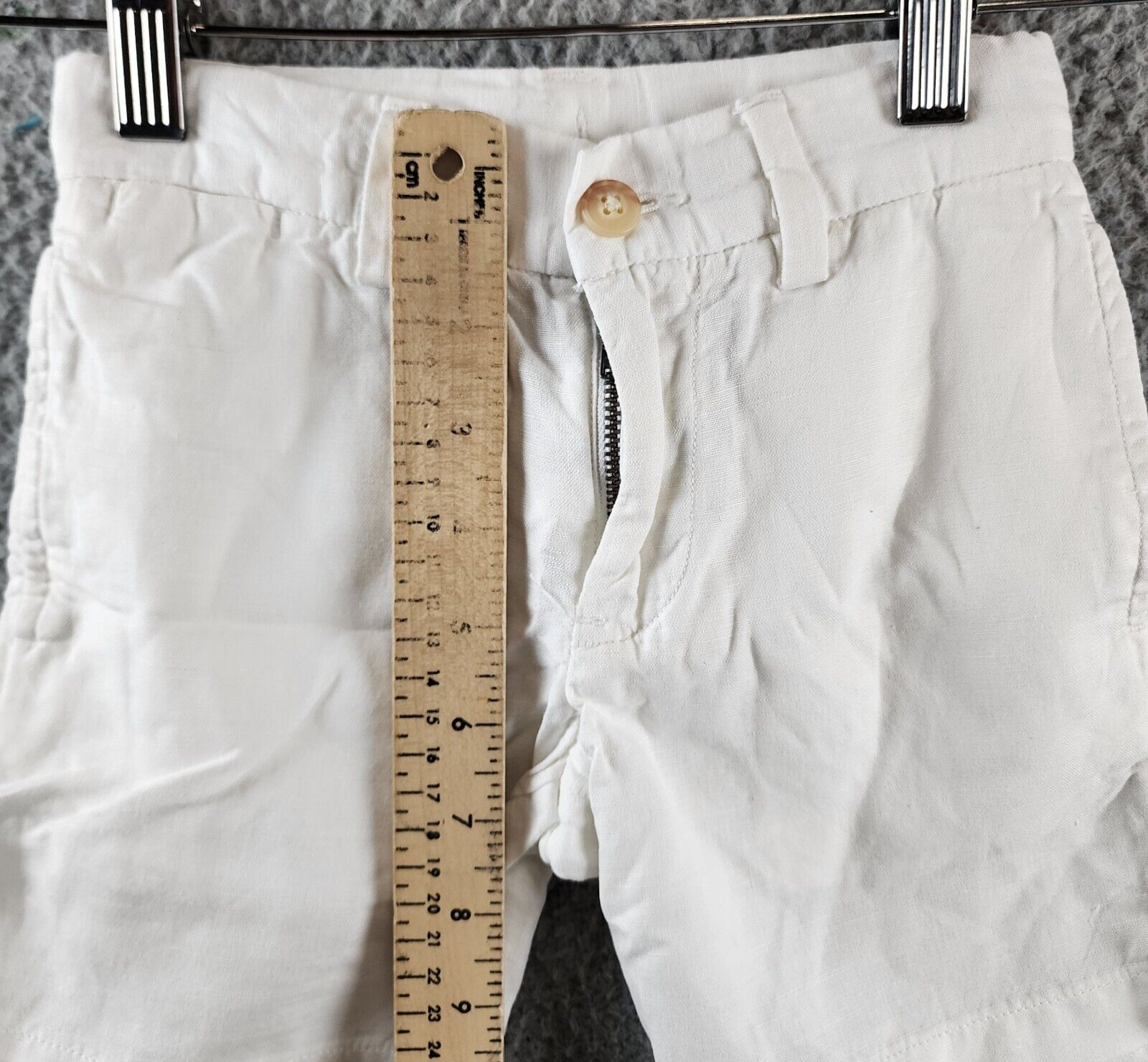 Polo Ralph Lauren Straight Fit Linen Blend Shorts Boys 4 Deckwash White Pockets - Picture 6 of 15