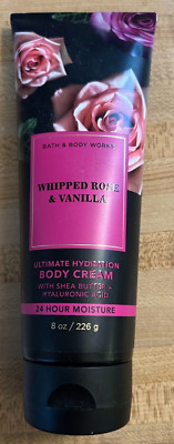   BATH AND BODY WORKS WHIPPED ROSE & VANILLA ULTIMATE HYDRATION BODY CREAM 8oz
