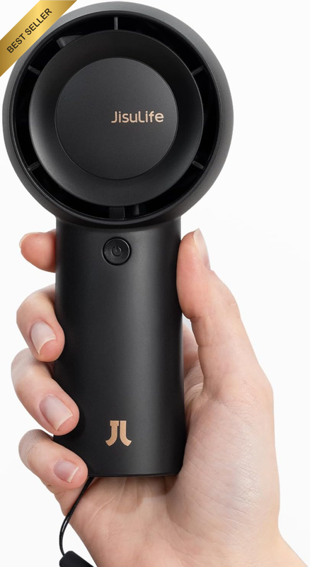 Portable Handheld Turbo Fan Rechargeable 6000Mah 5-Speed (Black) | up to 18H Max