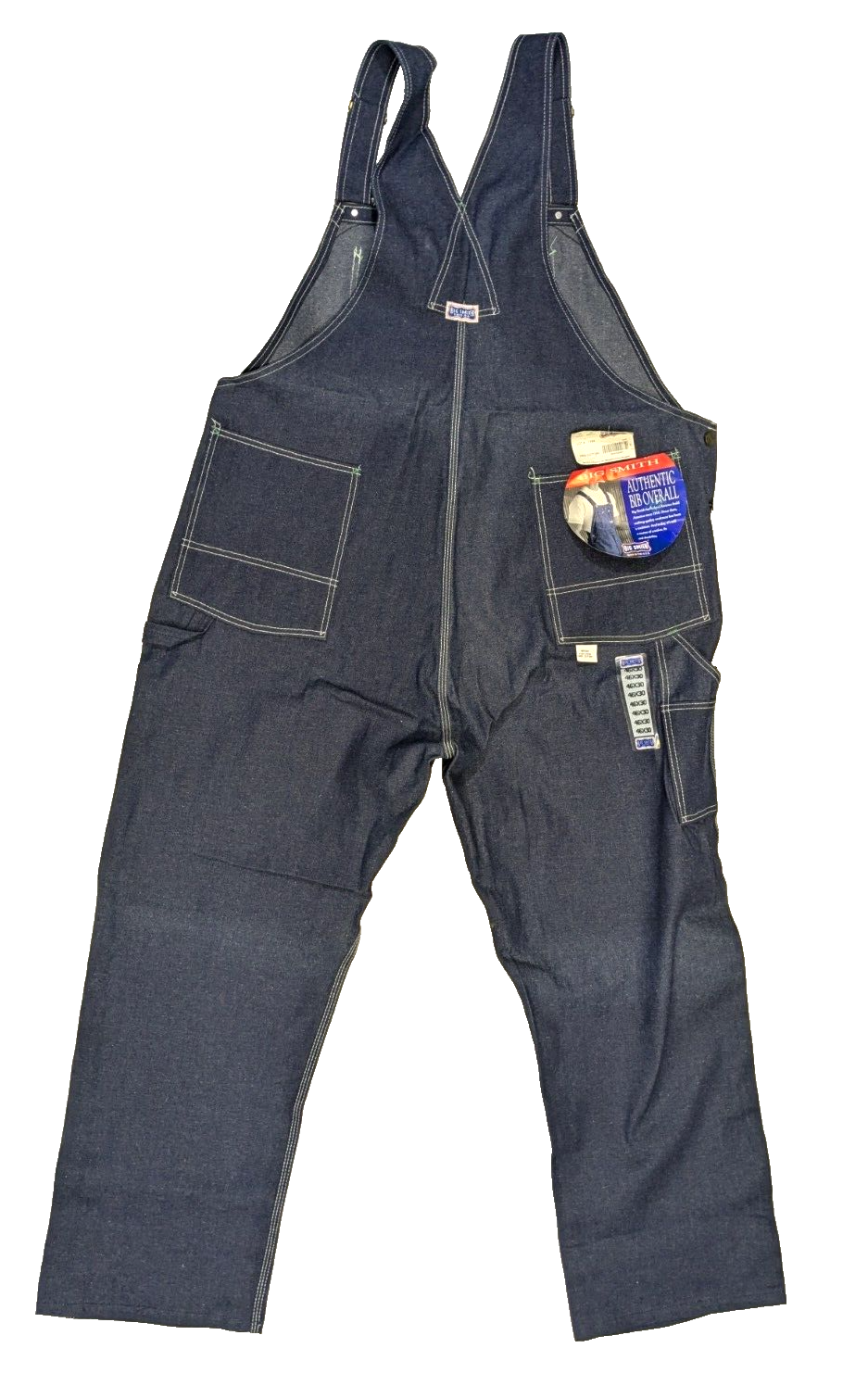 Vintage Big Smith Bib Overalls Men Size 46x30 Dark Stiff Vintage Big Smith Bib Overalls Men Size 46x30 Dark Stiff