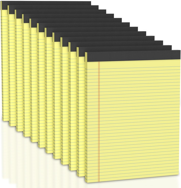 Legal Pads 8.5 X 11 College Ruled, 12 Pack Yellow Legal Note Pads 8.5 X 11 | Per