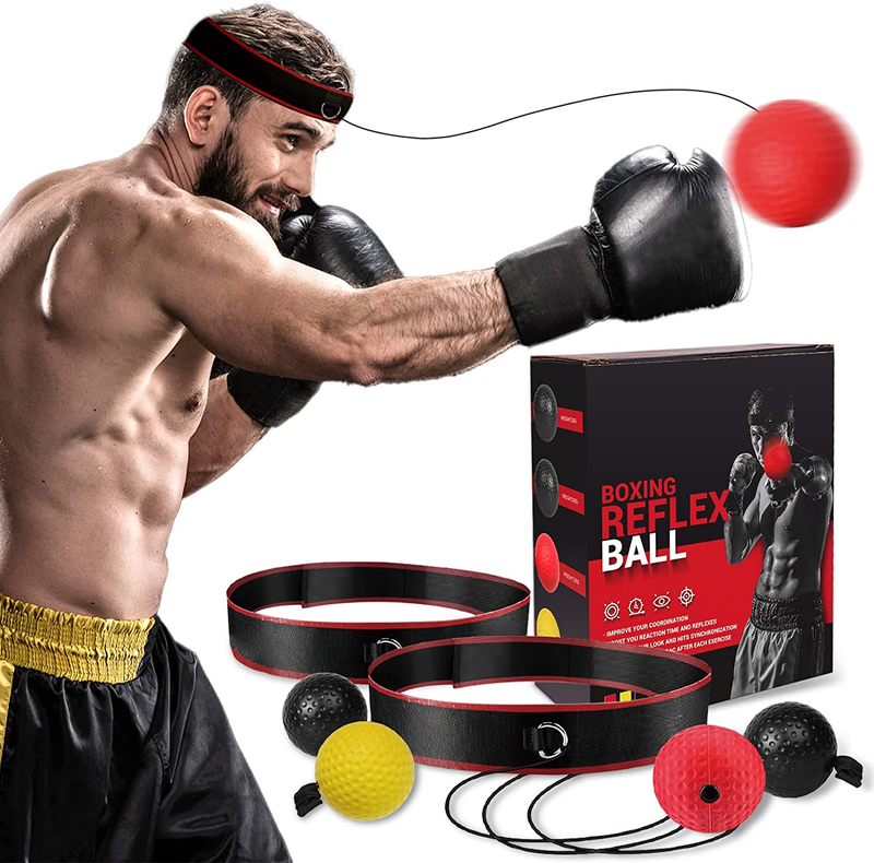 Boxing Reflex Ball Headband Set, Boxing Equipment, Include 4 Different Ball NEW