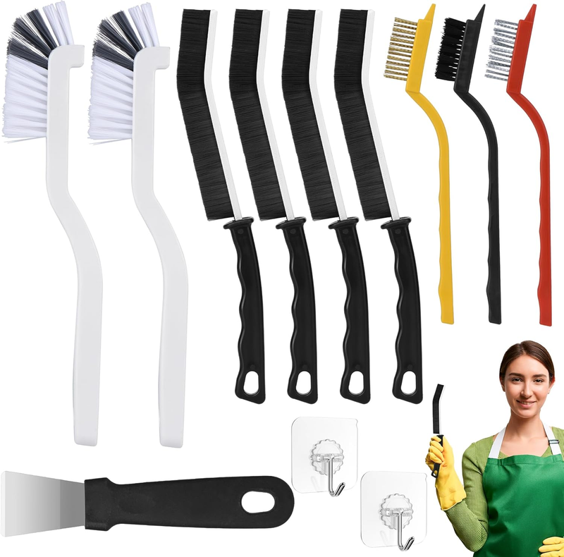 Crevice Cleaning Brush,12 Pcs Cleaning Supplies Cleaning Brush Tools,Hard Bristl