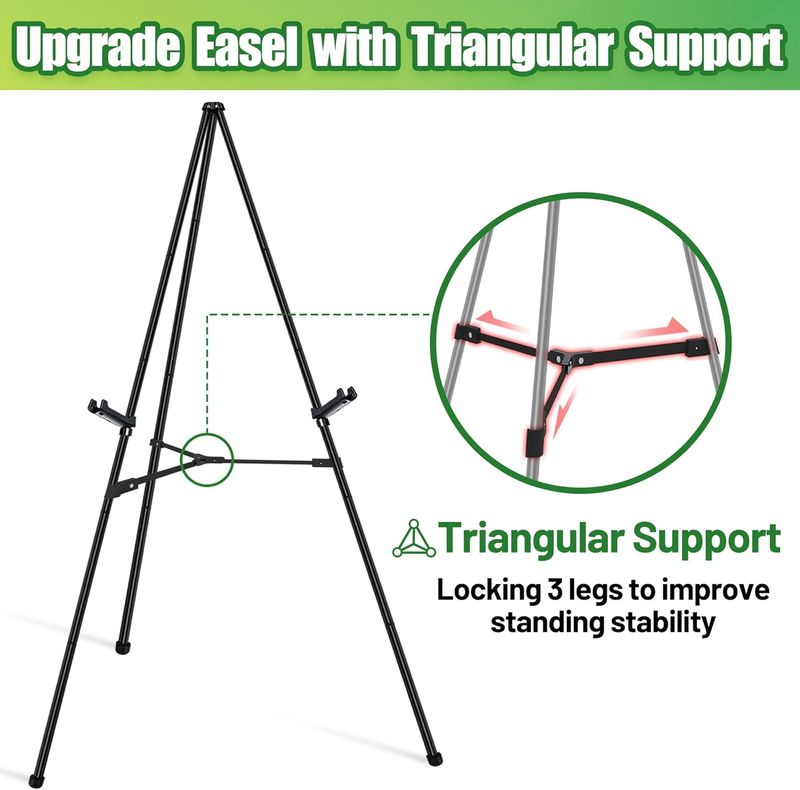 Easel Stand for Sign - 63" Display Easel for Wedding Sign Stand Poster Stand, Li
