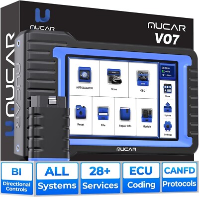 MUCAR VO7 Bidirectional Scanner OBD2 Full System Diagnostic Tool ECU Coding 2024