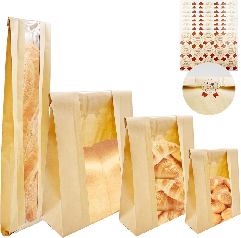 100Pcs Sourdough Bread Bags with Four Sizes, Bread Bags for Homemade Bread Sourd