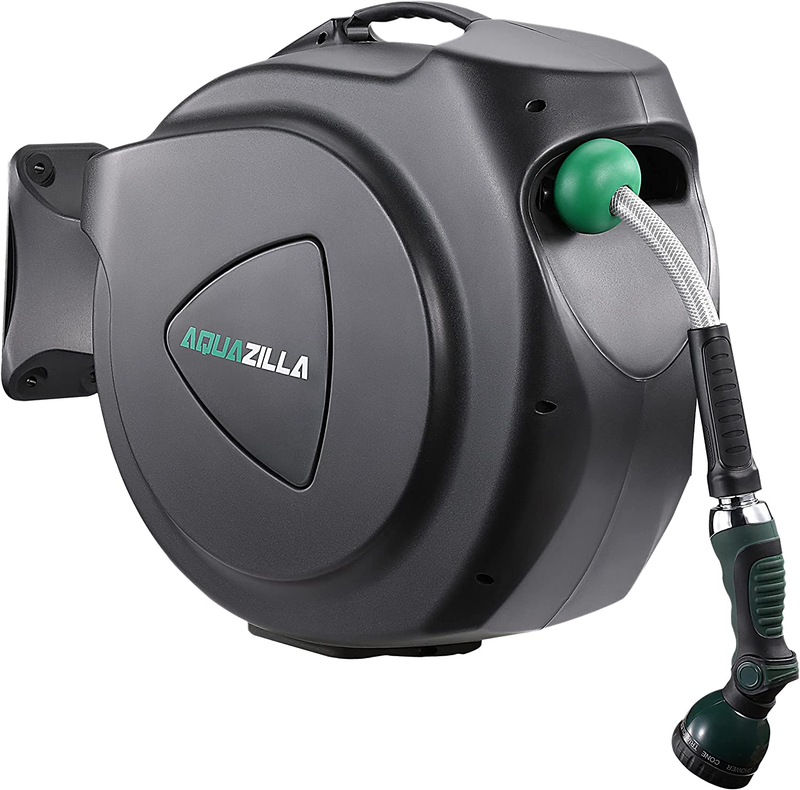 Retractable Garden Hose Reel 65FT +6FT 5/8", Durable Wall Mo