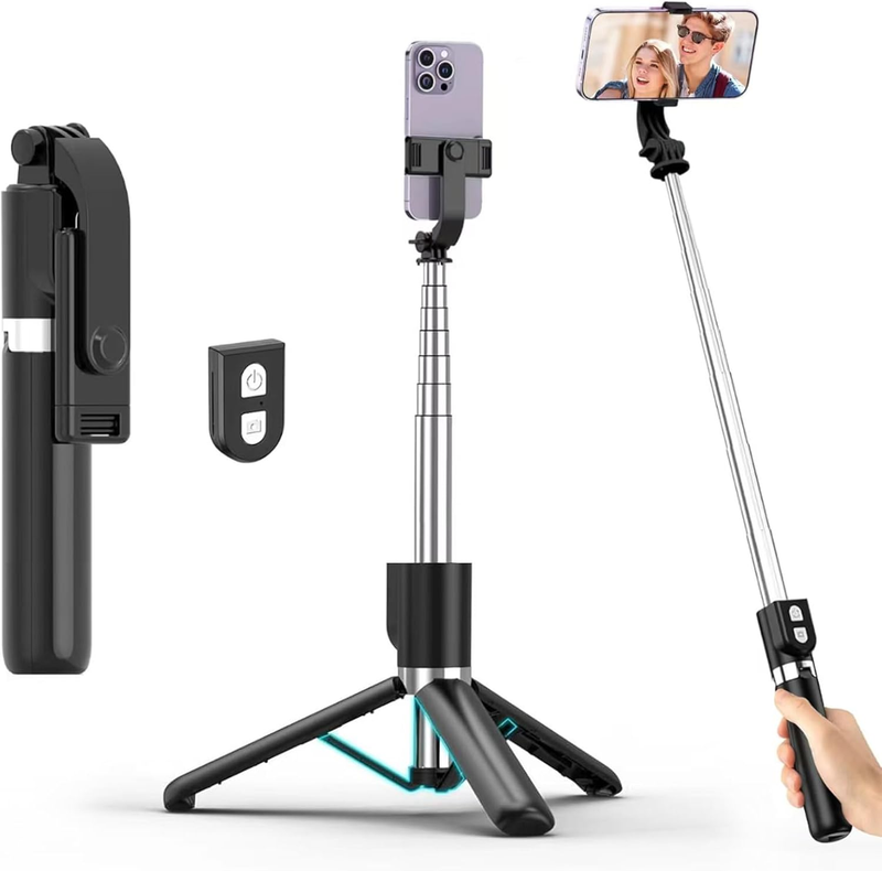 Reinforced Selfie Stick with Remote, Cell Phone Tripod Holder for iPhone 15/14/1