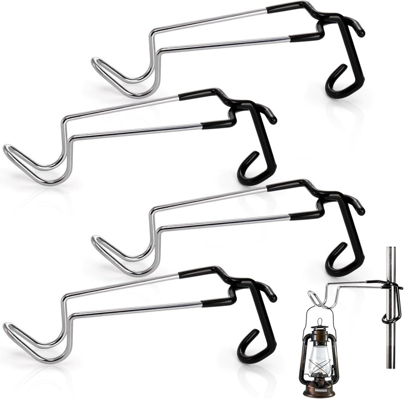4 Pack Portable Camping Tent Lantern Hiking Lamp Hook Hangers 10