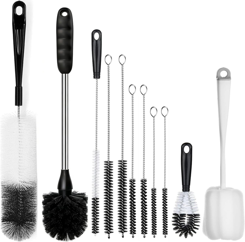 11-Pack Bottle Cleaning Brush Set - Long Handle Bottle Cleaner for Washing Narro