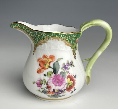 HEREND PRINTEMPS FISH SCALE CREAMER PITCHER MINT CONDITION