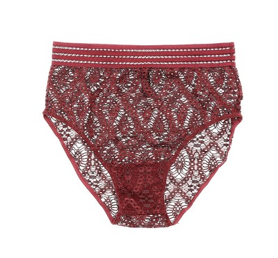 Else Purple Geometric Lace High Waist Brief Women's Size S A2567