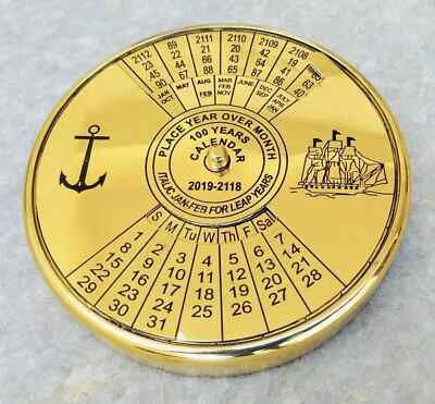 Brass Calendar Compass Antique Vintage Compass Brass Nautical gifts & decor